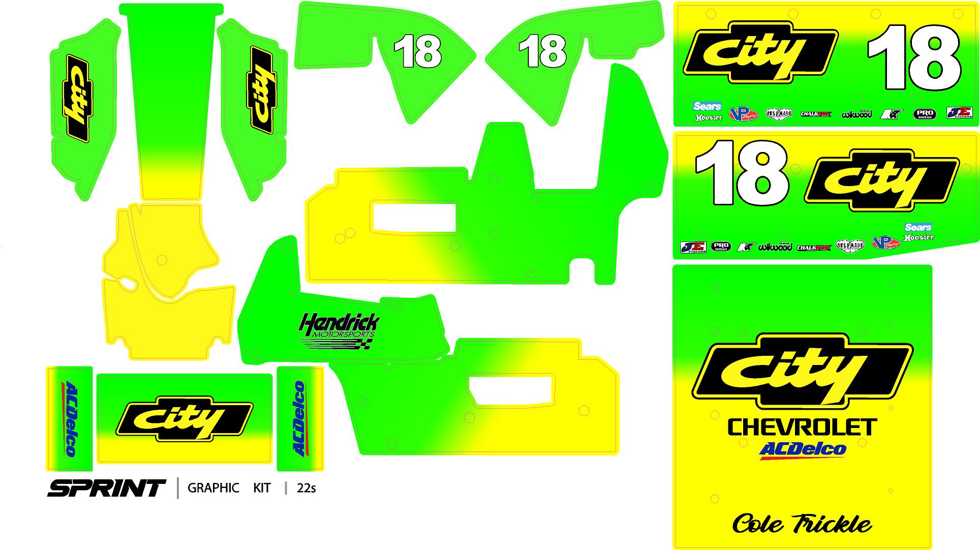 Cole Trickle 18 losi sprint car wrap